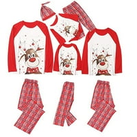 Podudaranje porodične pidžame postavlja Božićnu PJ-u sa jelenom tiskanim dugim rukavima i salon plaćenih