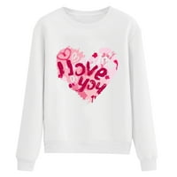 Sanbonepd ženski dan zaljubljenih zaljubljeni ispisuju dugih rukava, pulover za bluzu