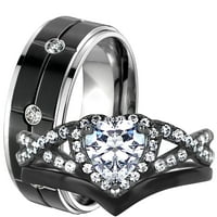 Laraso & Co Njegov jedinstveni vjenčani set trio crni vjenčani prstenovi za njega njenih 13
