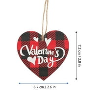 Viseći privjesak za valentinovo u obliku srca Drvene viseće kriške sa užadima