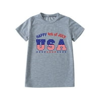 Dnevna majica za neovisnost Djevojke kratkih rukava pulover vrhovi dan neovisnosti Ispis bijelog 11y