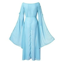 Ženske oblače linijska ljuljačka haljina komforni kostimi Gothic Retro korzet haljina svijetlo plava