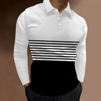 Muški polo majice Četiri sezone slobodno vrijeme modne šivanje boja kontrast dizajn rever dugme dugi