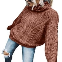 NOLLA Ženski Jumper vrhovi dugih rukava Pleteni džemperi Visoki vrat Duks dame Kabel pleteno pulover