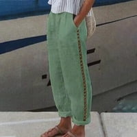 Oalirro casual pantalone za žene labave fit pamučne posteljine zelene teretne dukseve za žene xxxl