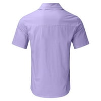 FSQJGQ Ležerne majice za muškarce Čvrsti kratki rukav s majicom majica za muške pamučne majice od pamuka