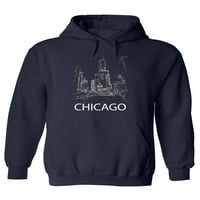 Dark Chicago Cityscape Hoodie muškarci -Image by Shutterstock, muški xx-veliki