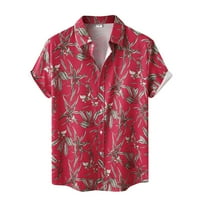 TOBCHONP Ljetna košulja za muškarce Havaji prevelike majice kratki rukav vrhovi muške originalne nove