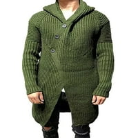 Rejlun Men CATW Gumb dolje jakna od pune boje Otvorena prednji džemper Cardigan Regular Fit Vanjska