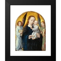 Gerard David Crni moderni uokvireni muzej umjetnički print pod nazivom - Djevica sa djetetom između