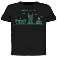 Smartprints Muške grafički tee - Nashville Skyline Tennessee - Regular Fit pamuk