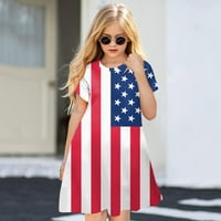 Vučena ljetna haljina američke zastave Dječje dječje djevojke odjeću zvijezde Stripes casual rubfff
