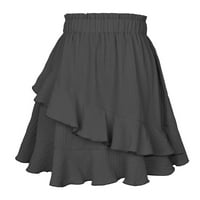Suknje za žene Solid Boja Ženska modna košulja Slatka boja Ruffles Nepravilni bore Dizajn suknje Suknje