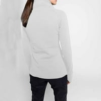 Ociviesr Žene Ležerne prilike, pulover dugih rukava Turtleneck Zipper Dukserirt Velika ženska košulja