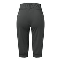 DrpGunly ženske hlače, Chino Casual Fashion Solid Workout Teretane kratke hlače žene, siva m