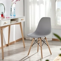 YaHeekech set modernih trpezarijskih stolica sa prirodnom bukovom za kuhinju, svijetlosiva