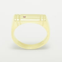 Britanci napravio 18k žuto zlato prirodno rubin muški prsten za bend - Opcije veličine - veličina 9