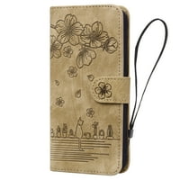 Krug za torbu Google Pixel Wallet, PU kožni reljefni cvjetni sklopivi folio nositelj kućišta protiv