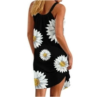 Ljetne haljine za žene Ležerne prilike cvjetne print Cami majica Mini plaže Party Sunderesses bez rukava