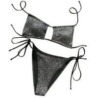 Lilgiuy Dame kupaći kostimi sa košnicama bez čelika šarmantna remena Split bikini dvodijelni set kupaći