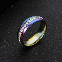 Kristalni prsten od nehrđajućeg čelika Kiplyki unise za muškarce i žene modni par prsten