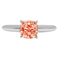 2.0ct jastuk rezan crveni simulirani dijamant 14k bijeli zlatni angažman za angažman prsten veličine