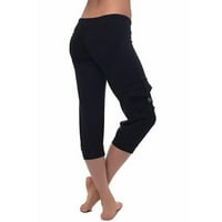 Hesxuno Ženska vježbanje Ljetni trendy Solid Stretch Struk joga hlače Dame Ležerne prilike za utovarivane