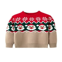 Glonme dugi rukav pulover Boy Boja blok Početna Klintni džemperi Labavi božićni tiskani vrhovi crveni