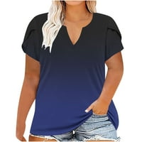 GAECUW Plus vrhovi za žene vrhovi bluze s kratkim rukavima Ther Regularne fit pulover TEES T-majice