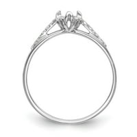 Čvrsta 14k bijelo zlato kompletna dijamantska diamond obećava zaručnička prstena