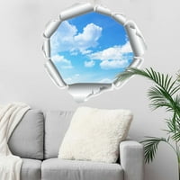 Naljepnice 3D slomljeni zidni nebo oblak kreativna ukrasna naljepnica dnevni boravak Spavaća soba ukrasna