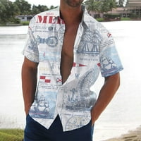 Ljetna muška majica reverl kratka rukava odjeća smiješna tiskana majica za odmor muške odjeće za plažu