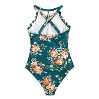 TUMMMIJA Komplet za kupanje za žene cvjetni print kupaći kostim Mrežom visokih vrata Ruched Monokini