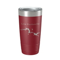 Lake Dardanelle Map Tumbler Travel Gol izolirani laserski urezani kup kafe Arkansas oz Red