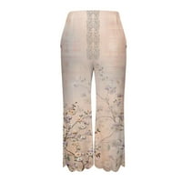 Oalirro ispisane hlače za žene Ljeto obrezane pantalone Capris za žene Ležerne prilike ljetnog klirensa