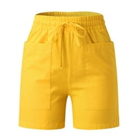 Ženske kratke hlače pune boje Ležerne prilike ljetni nacrtajući elastični struk Comfy sa džepovima hlače