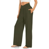 Hlače za žene pantalone hlače Lounge hlače tanka visoki struk prekriženi labavi sportovi joga hlače
