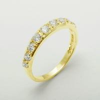 Britanci napravio 18k žuti zlatni kubični cirkoniji Ženski večni prsten - Opcije veličine - Veličina