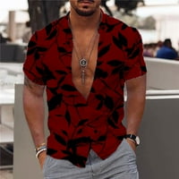 Njoeus Ljetni vrhovi Muške grafičke majice Muška modna casual tipke Hawaii Ispis Ispirt Otkažiranje