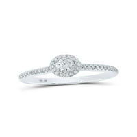 10kt bijelo zlato okruglo Diamond Halo Bridal Vjenčanje zaručnički prsten CTTW