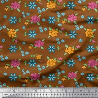 Soimoi Japan Crepe Satin Tkanina odlazi i divlji cvjetni cvjetni print šivanje tkanine dvorište široko