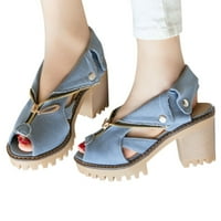 Kiplyki Veleprodaja ženskih manžednih peta Sandale debele platforme Riblji usta casual cipele