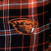Muški pojmovi Sport crni narandžasti Oregon State Beavers Ultimate Flannel Hlače