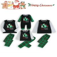 Sunost božićne pidžame za porodičnu podudaranje PJS setovi pamučni dinosaur Top i prugaste hlače xmas