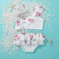 Corashan Girls cvjetni kupaći kostim Slash vrat Tankini 18m-6y Toddler kupaći kostimi