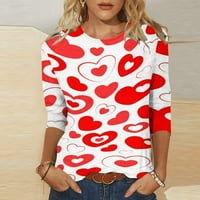 Dužina rukav Ženski vrhovi, majica za Valentines Žene Slatko srce Grafički teški majica