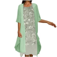FINELYLOVE STAR haljina Ženska haljina V-izrez Slana haljina bez rukava zelena 3xl