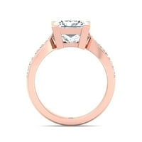 Arlington - Moissite Princess Cut Lab Diamond Angažman prsten sa postavkama kanala SIDESTONONES