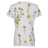 Ljetne žene vrhovi modnih vrhova smiješno ispis casual labava fit tee majica bluza print v izrez majicu
