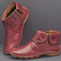 Homodles Ženske čizme za gležnjeve na prodaju male cipele s niskim cipelama za cipele sa rukama crvene